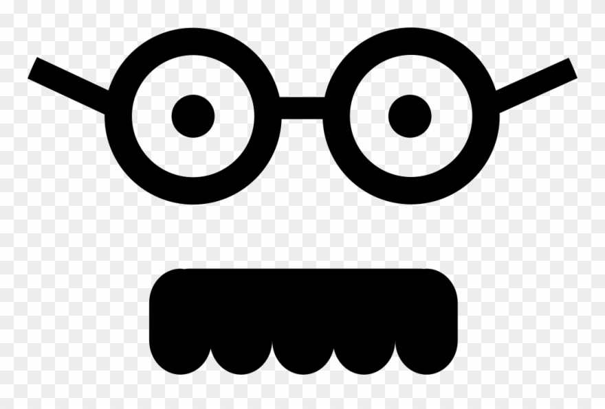 Male Square Face With Glasses And Mustache Comments - Square Nerd Clipart
