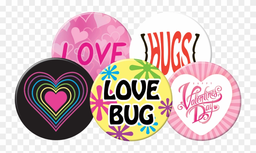 Valentine's Day Themed Button Kit - Valentine Day Buttons Clipart