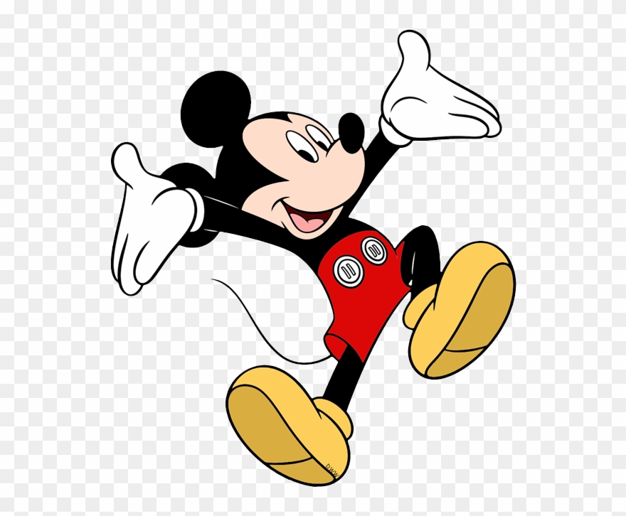 New Cheering New Relaxing New Mickey Mouse Back View - Walt Disney Famous Characters Clipart