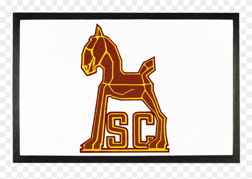 1940's Vintage Usc Trojan ﻿sublimation Doormat - University Of Southern California Clipart