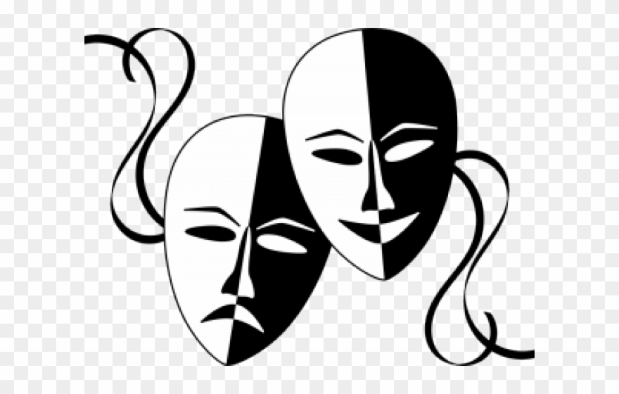 Masks Free Download Clip Art Carwad Net - Black And White Theater Masks - Png Download
