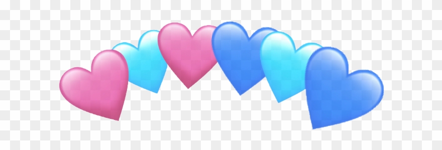 Heart Crown Love Blue Pink Dark Light Bts Kpop Freetoed - Light Pink Heart Crown Png Clipart