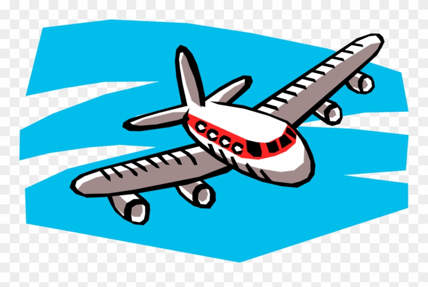 Aircraft In Flight Vector Image Illustration Of - Cartoon Of A Plane Clipart