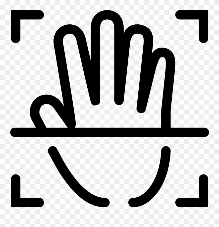 Drawing Veins Palm Hand Banner Freeuse - Facial Recognition Icon Clipart