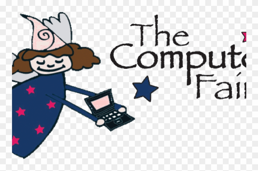 The Computer Fairy Makes Ladies' Home Computer Questions - Wall Decal Clipart