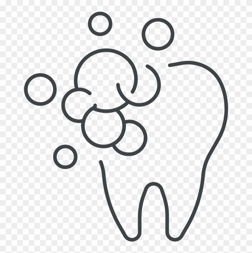 Dental Hygiene Icon - Line Art Clipart
