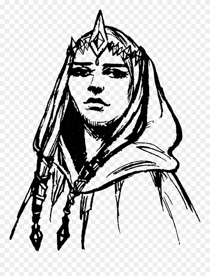 Big Image - Elf Line Art Clipart