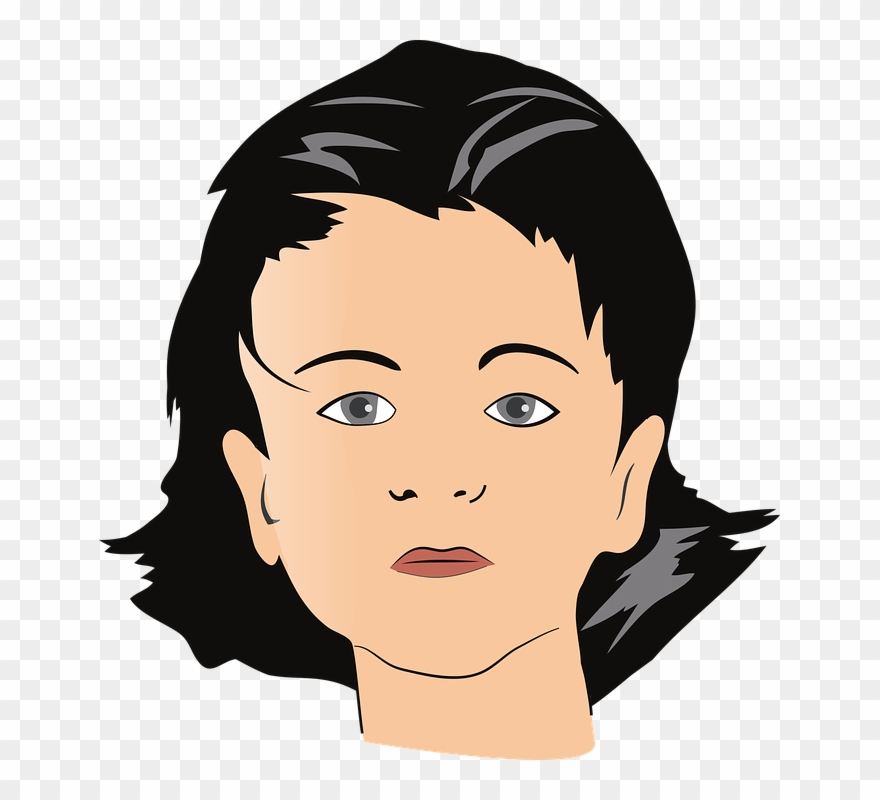 Portrait Clipart Normal Girl - Illustration - Png Download