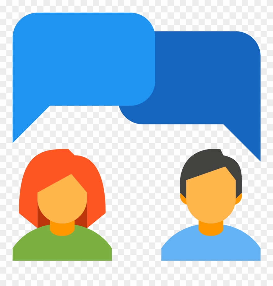Collaboration Female Male Icon - Blue Male Female Icon Clipart