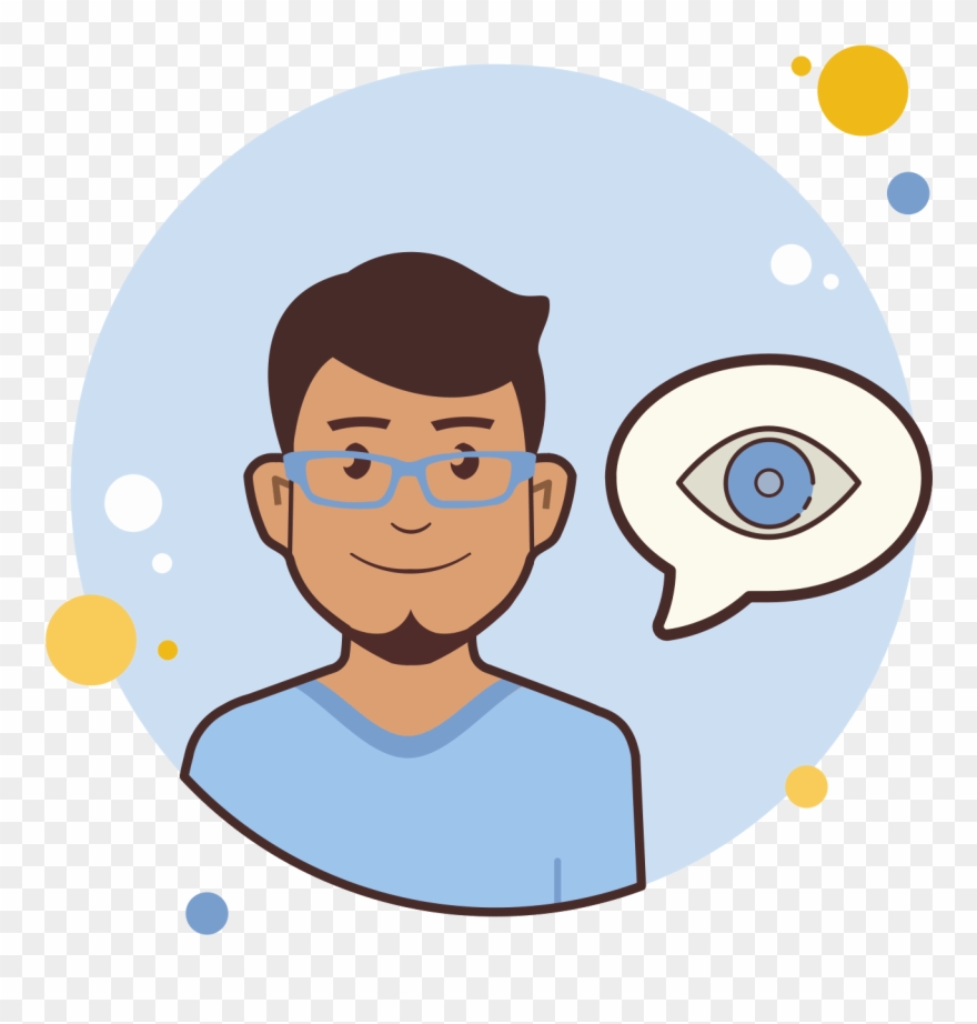 Man In Blue Glasses Eye Icon - Icon Clipart