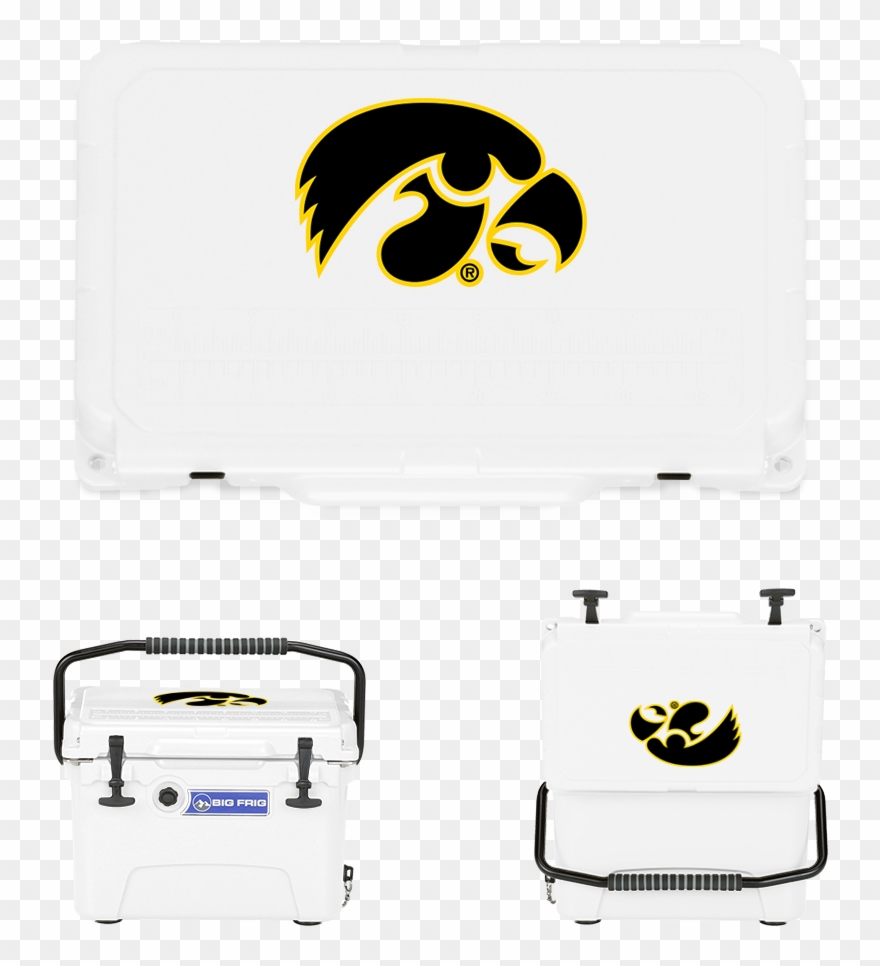 Iowa Hawkeyes Tigerhawk Cooler - Big Frig Denali 20 Qt Cooler - White Clipart