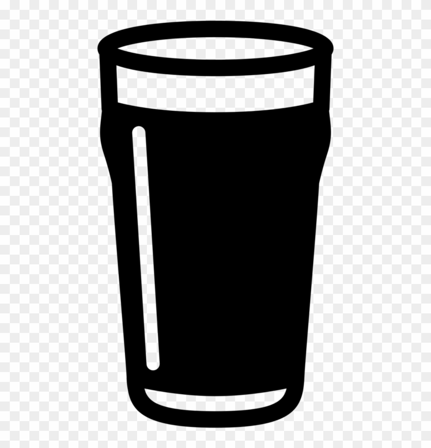 Beer Glass Clipart Black And White - Png Download