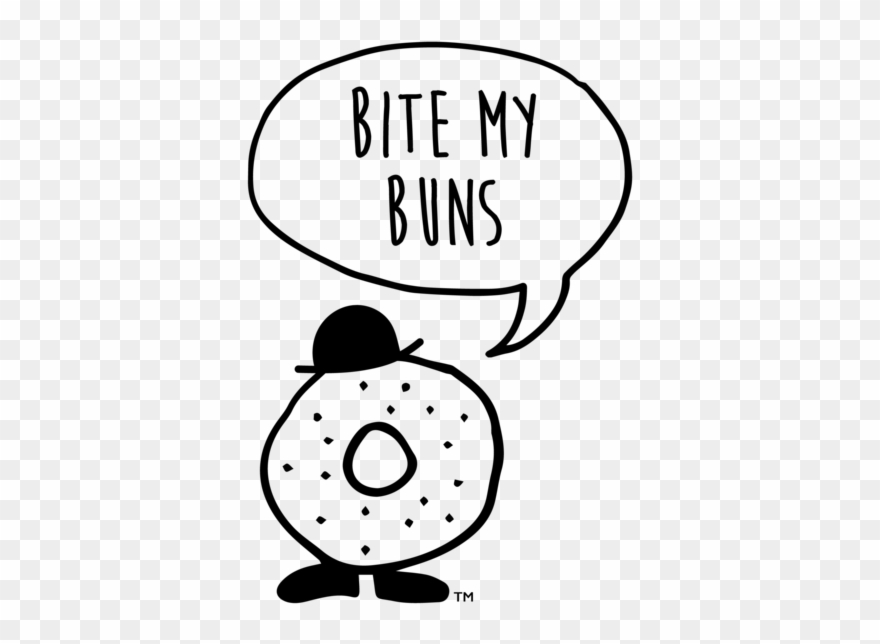 Bagel Man Bite My Buns2 - Cartoon Clipart