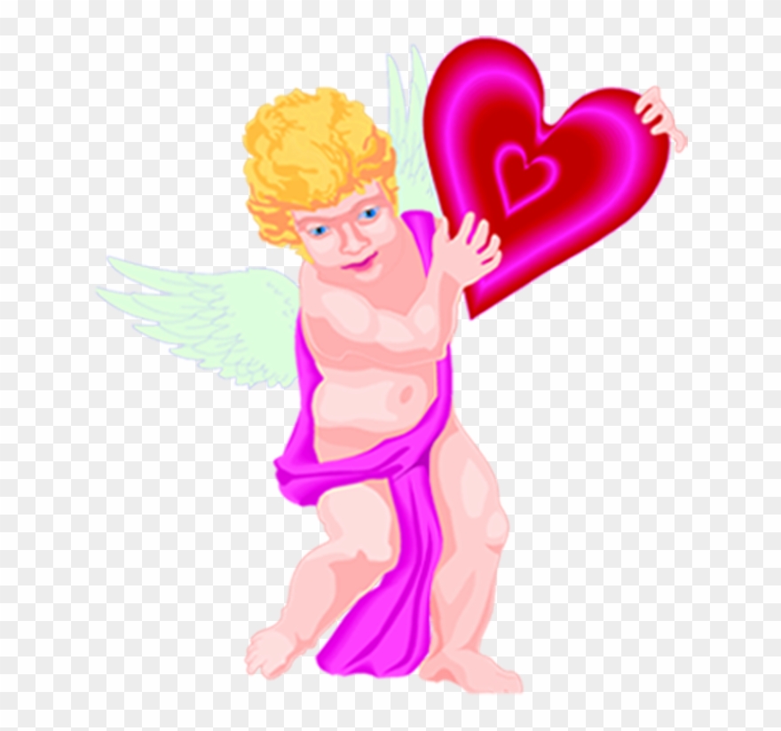 Anjos Clipart Images, Royalty Free Images, Cupid, Close - Angel Carrying Heart - Png Download