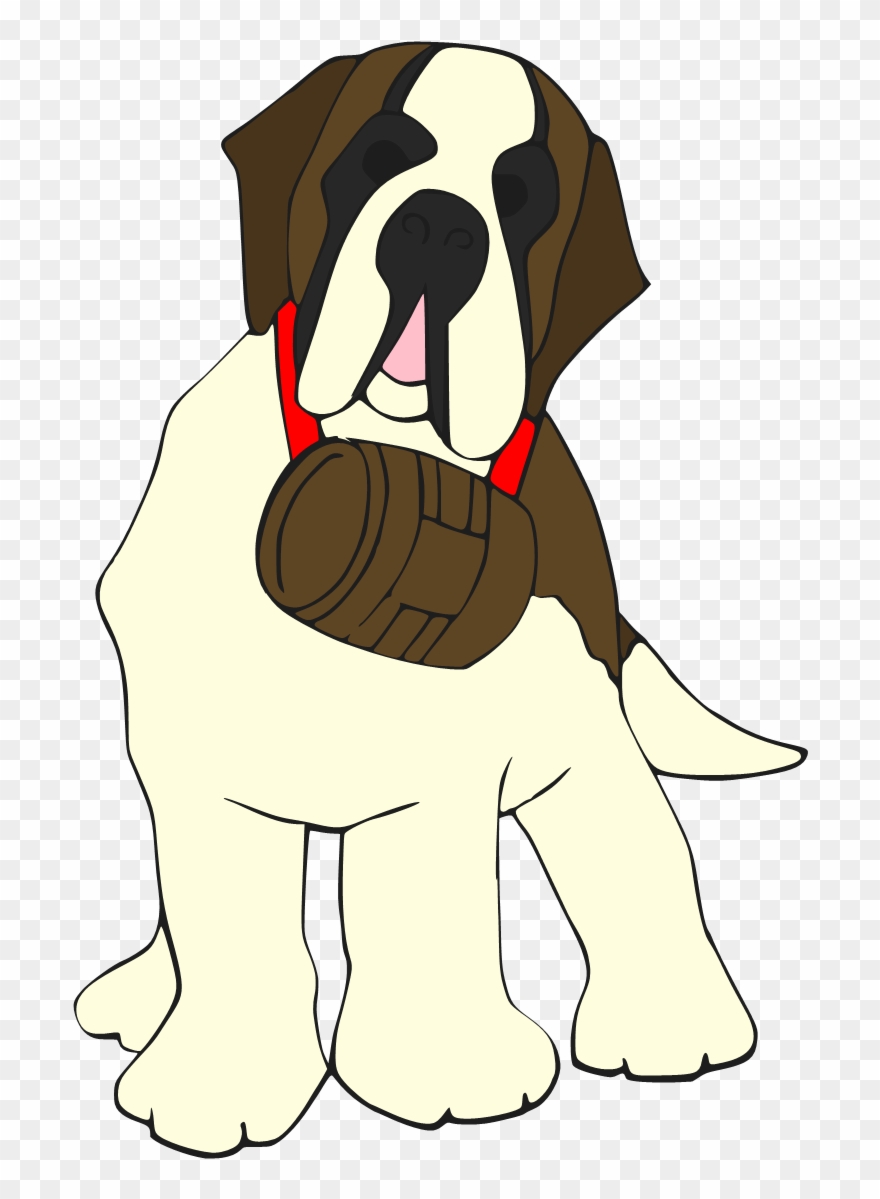 St Bernard Cartoon - St Bernard Dog Clipart - Png Download