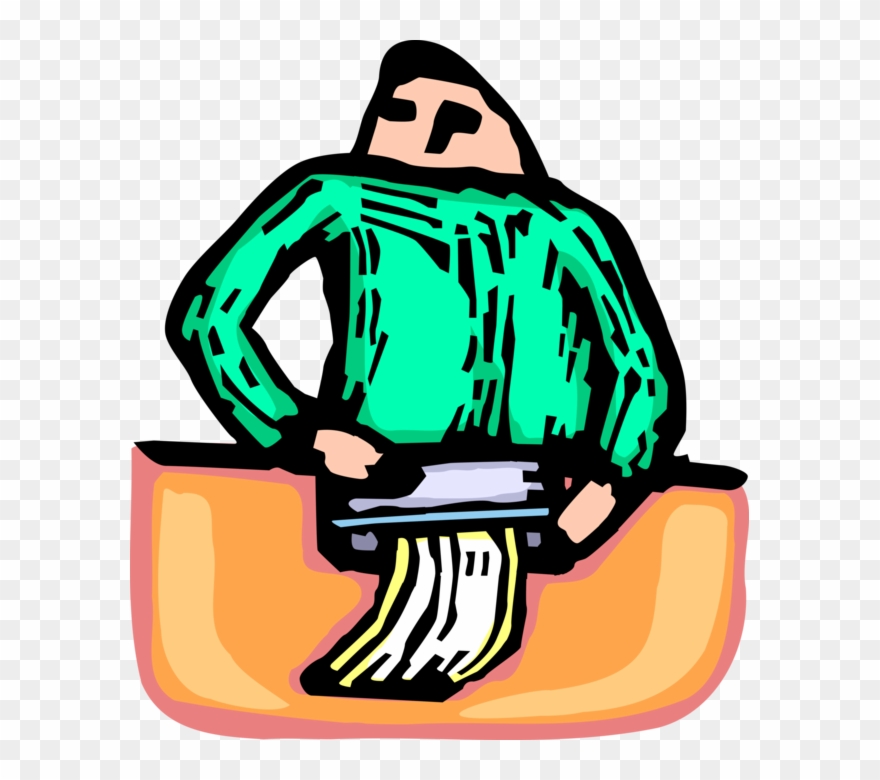 Vector Illustration Of Office Confidential Waste Disposal - Paper Clipart