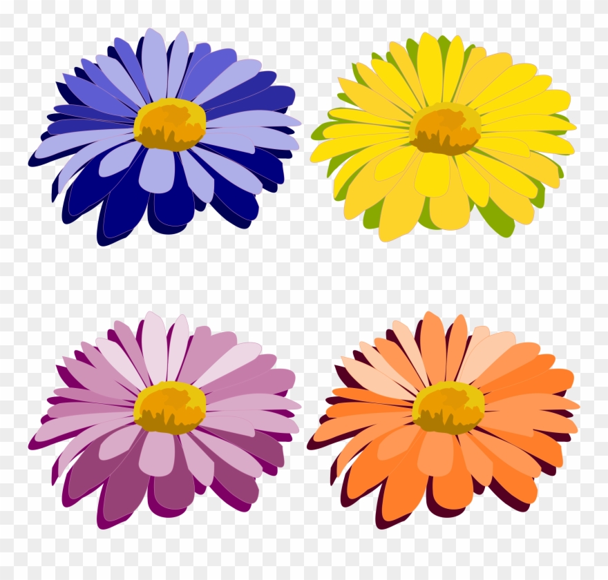 Red Orange Yellow Flowers - Flores Clip Art - Png Download