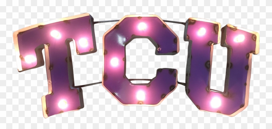 Texas Christian University "tcu" Lighted Recycled Metal - Texas Christian University Clipart