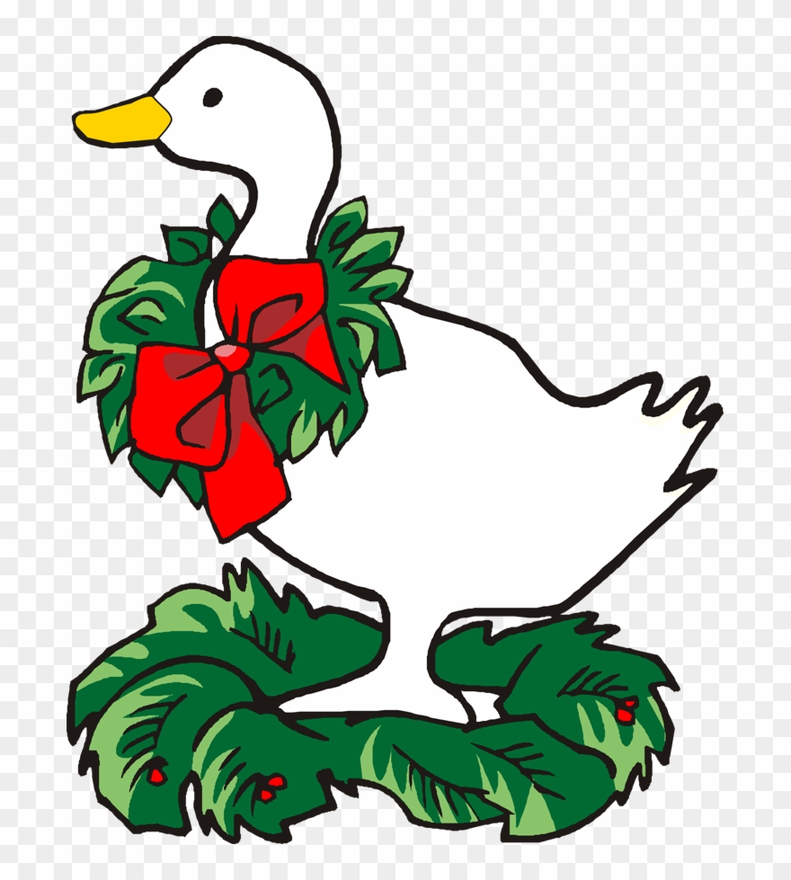 Christmas Goose Clipart - Geese A Laying Clip Art - Png Download