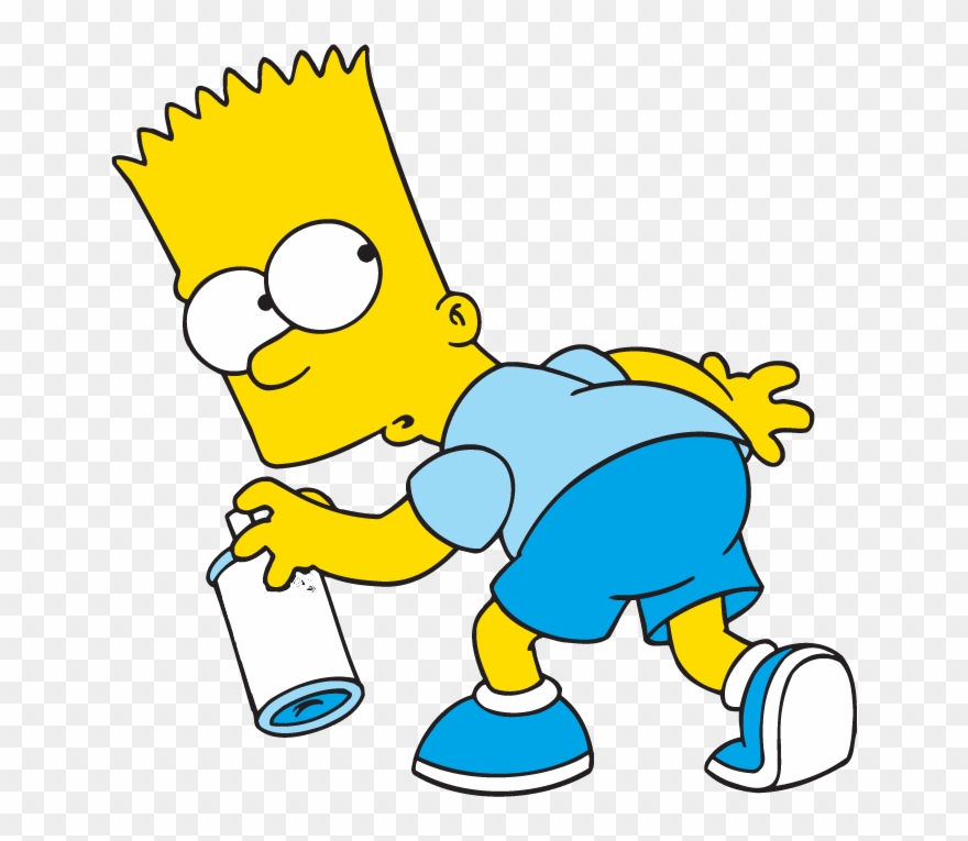 Naughty Bart Simpson Png Clipart2 - Bart Simpson Con Aerosol Transparent Png