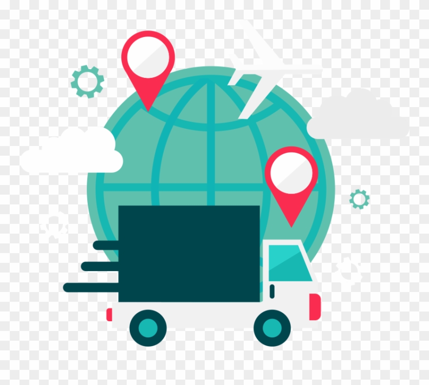 Png Black And White Logistics Clip Art Express Transportation - Global Logistics Illustration Png Transparent Png