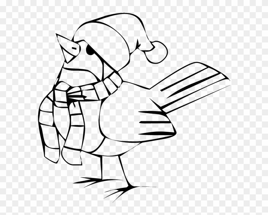 Christmas Coloring Pages - Christmas Bird Coloring Pages Clipart