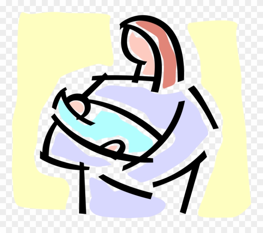 Vector Illustration Of Nurturing Mother Holds Infant Clipart