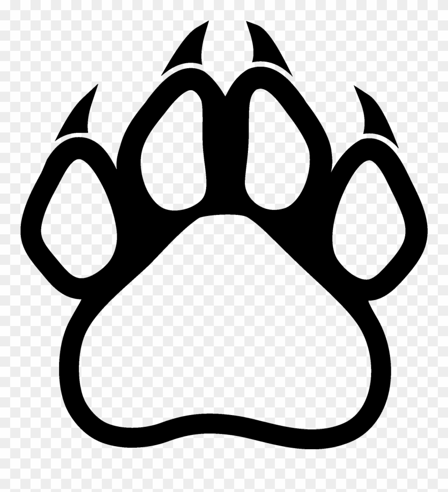 Polar Bear Habitat - Panther Paw Print Logo Clipart