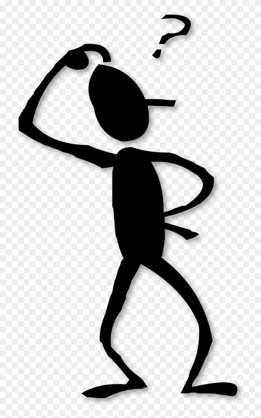 Silhouette Of A Man Thinking - Question Mark Guy Clipart - Png Download