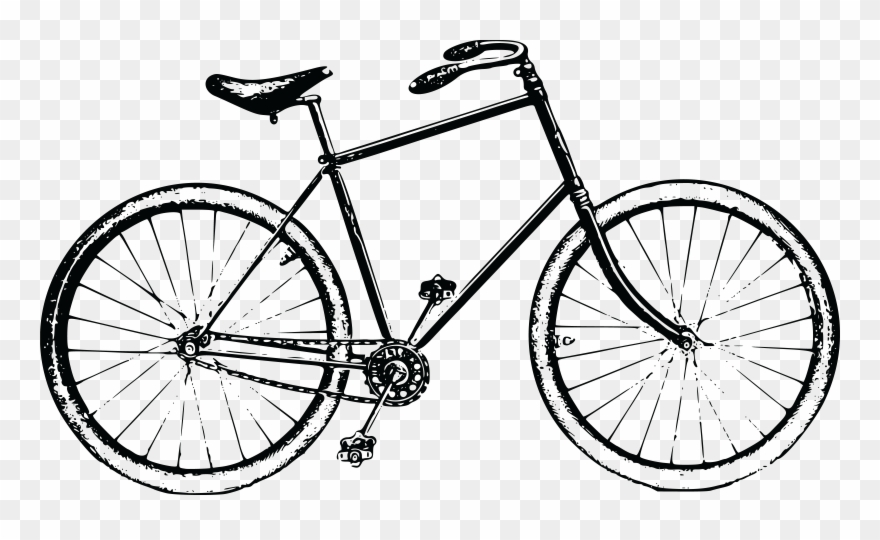 Free Clipart Of A Bicycle - Black And White Bike - Png Download