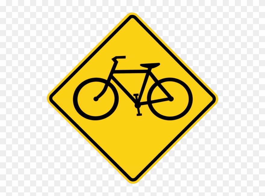 Bikesignyellow - Bicycle Sign Clipart
