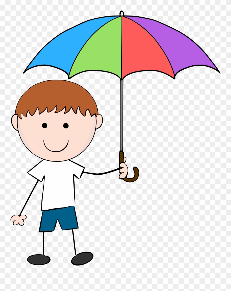 Engage - Umbrella With Child Cartoon Clipart