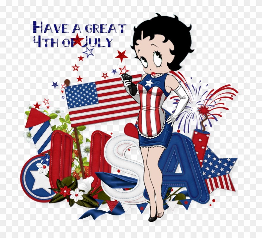 Betty Boop In Red White And Blue - Made In Usa Clipart