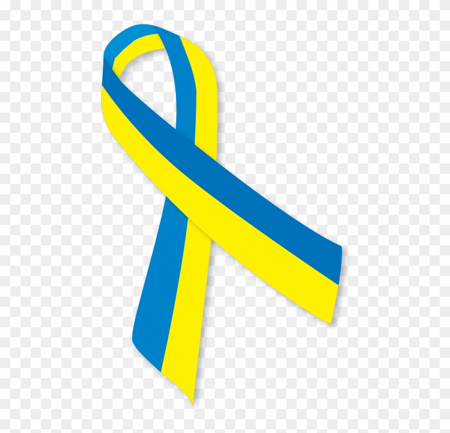 Awareness Ribbon) Небольшой Кусок Ленты, Сложенный - Blue And Yellow Ribbon Png Clipart