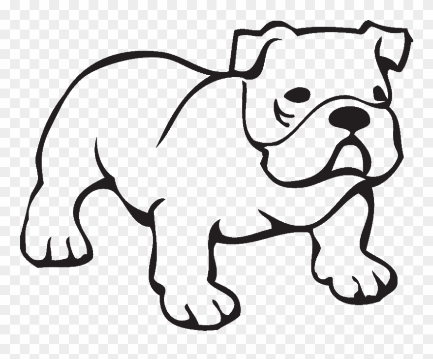 Bulldog Outline Clipart - English Bulldog Clip Art - Png Download