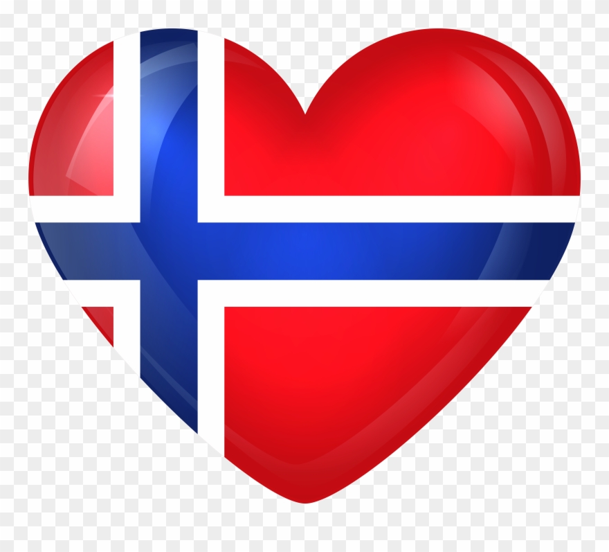 Norwegian Flag Heart Clipart - Png Download