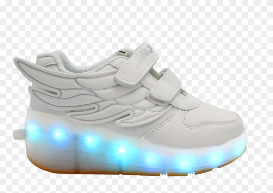 Galaxy Led Shoes Light Up Usb Charging Rolling Wings - Galaxy Shoes Kids Low Top Wing Roller (white) Clipart