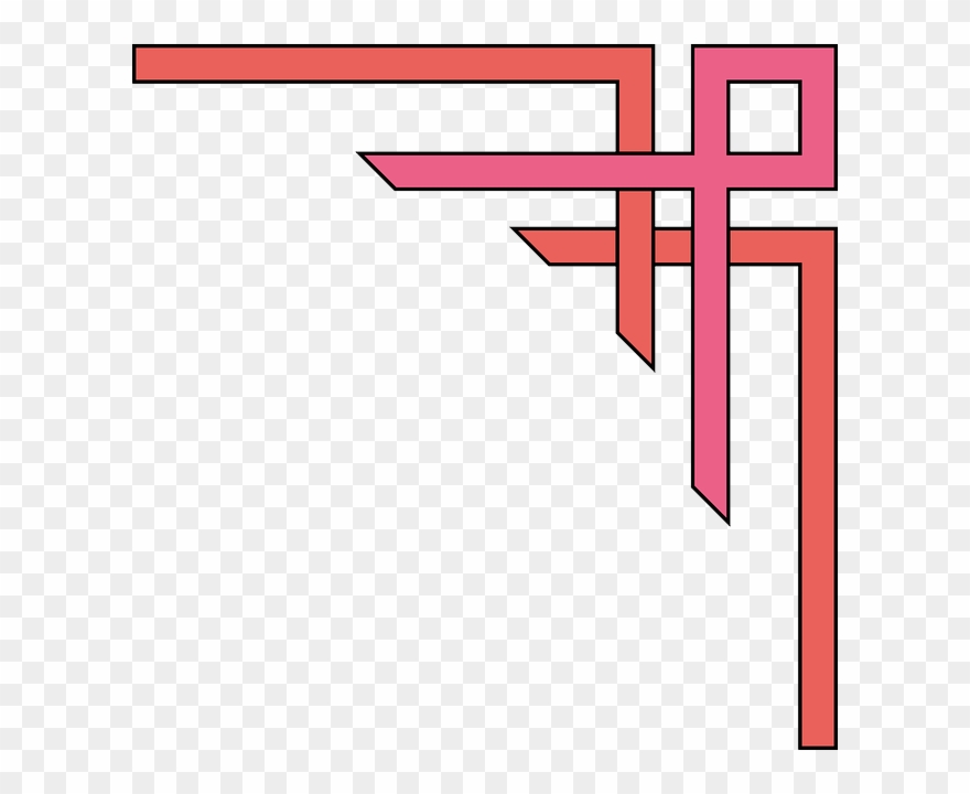 Red Graphic Corner Design - Page Corner Design Modern Clipart