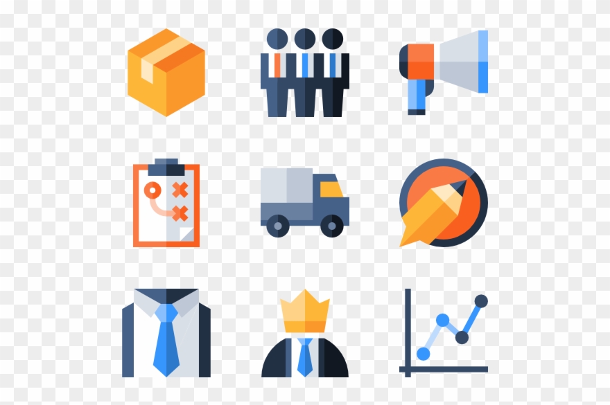 Business And Office Collection - Business Pack Icon Flat Clipart