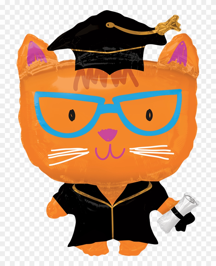 39404/02 - 29"pkg Grad Cat Shape Clipart