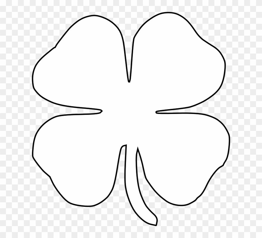 Collection Of Cliparts Flower Tattoo - Trebol De 4 Hojas Blanco - Png Download