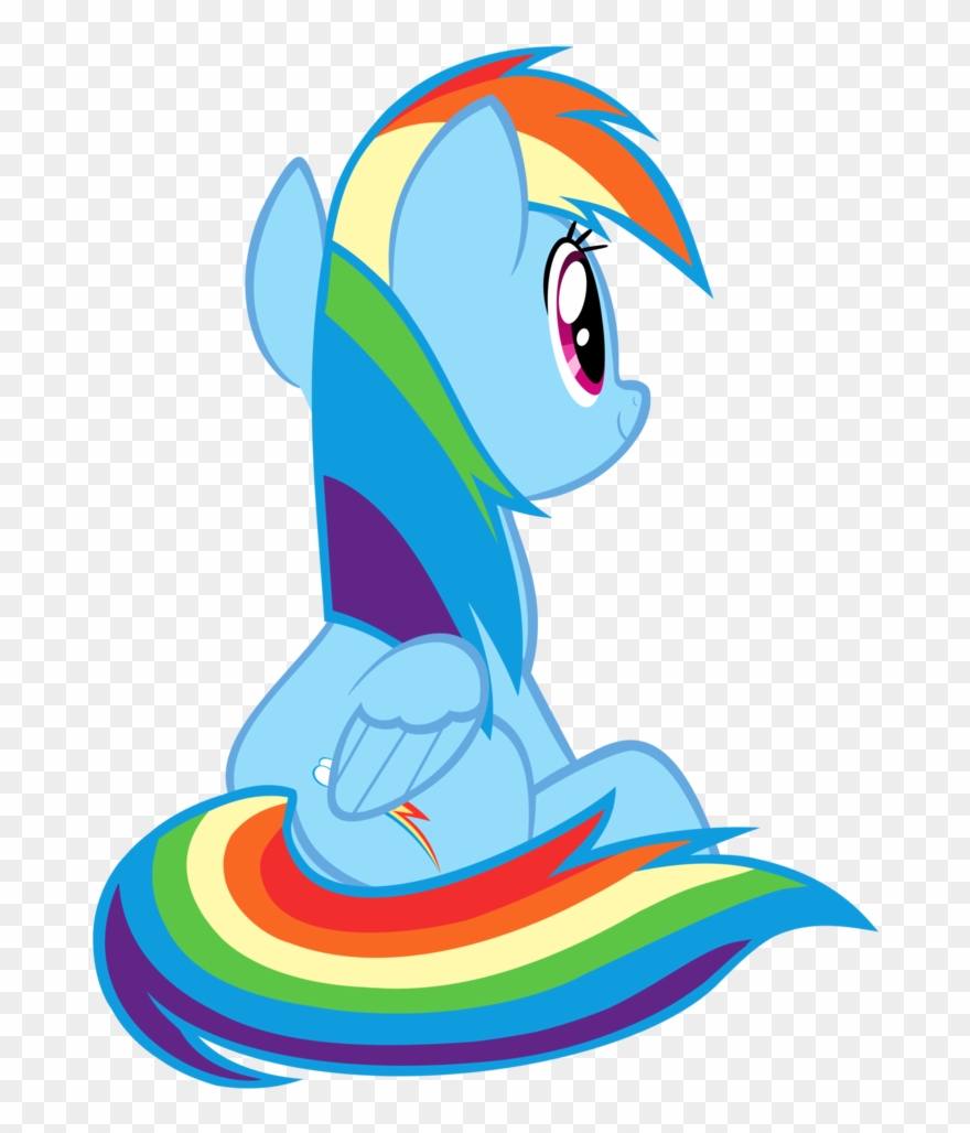 Sitting Vector Cartoon - Mlp Rainbow Dash Back Clipart