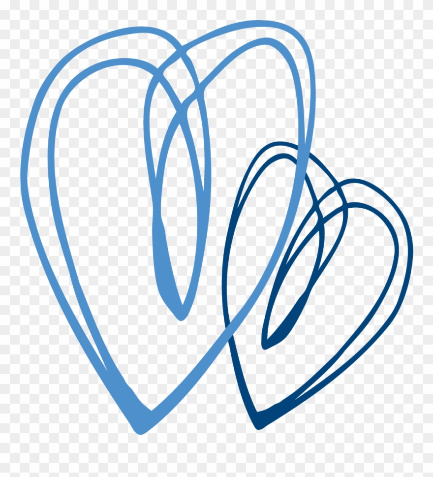 Heart To Heart - Heart Line Transparents Blue Clipart