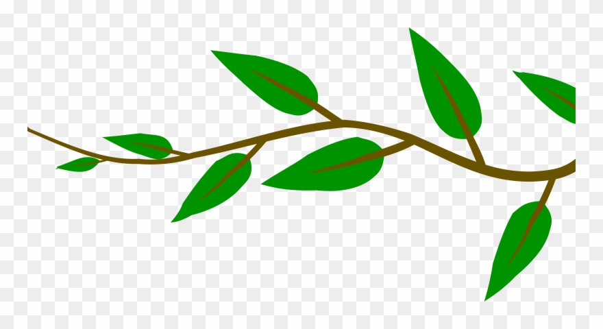 Banner Free Hummingbird Clipart Colorful - Branch With Leaves Clipart - Png Download