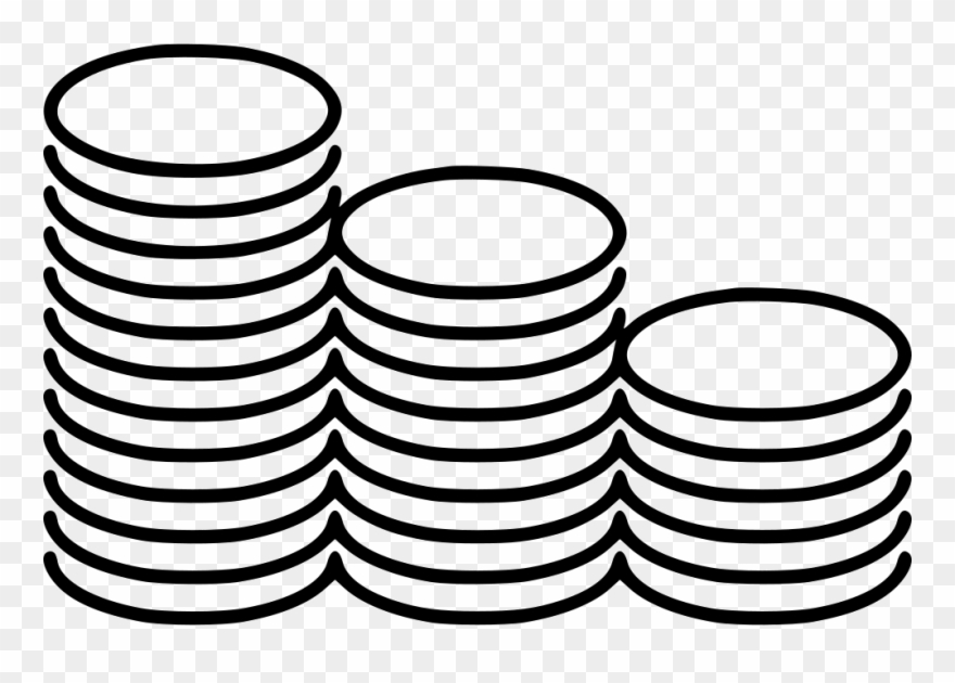 Coins Stacks Svg Png Icon Free Download - Coins Png Line Clipart