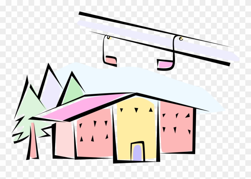 Vector Illustration Of Downhill Alpine Mountain Ski - Ski Lodge Clipart Transparent - Png Download