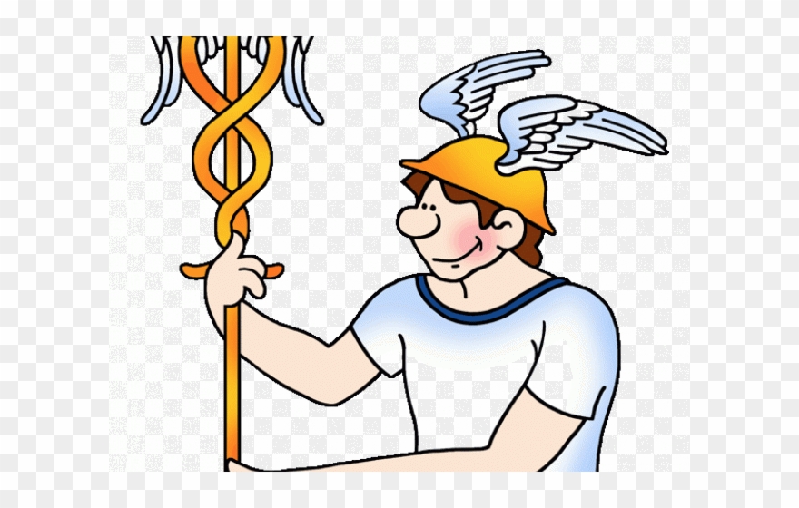 Goddess Clipart Greek Myth - Mercury Roman God Cartoon - Png Download