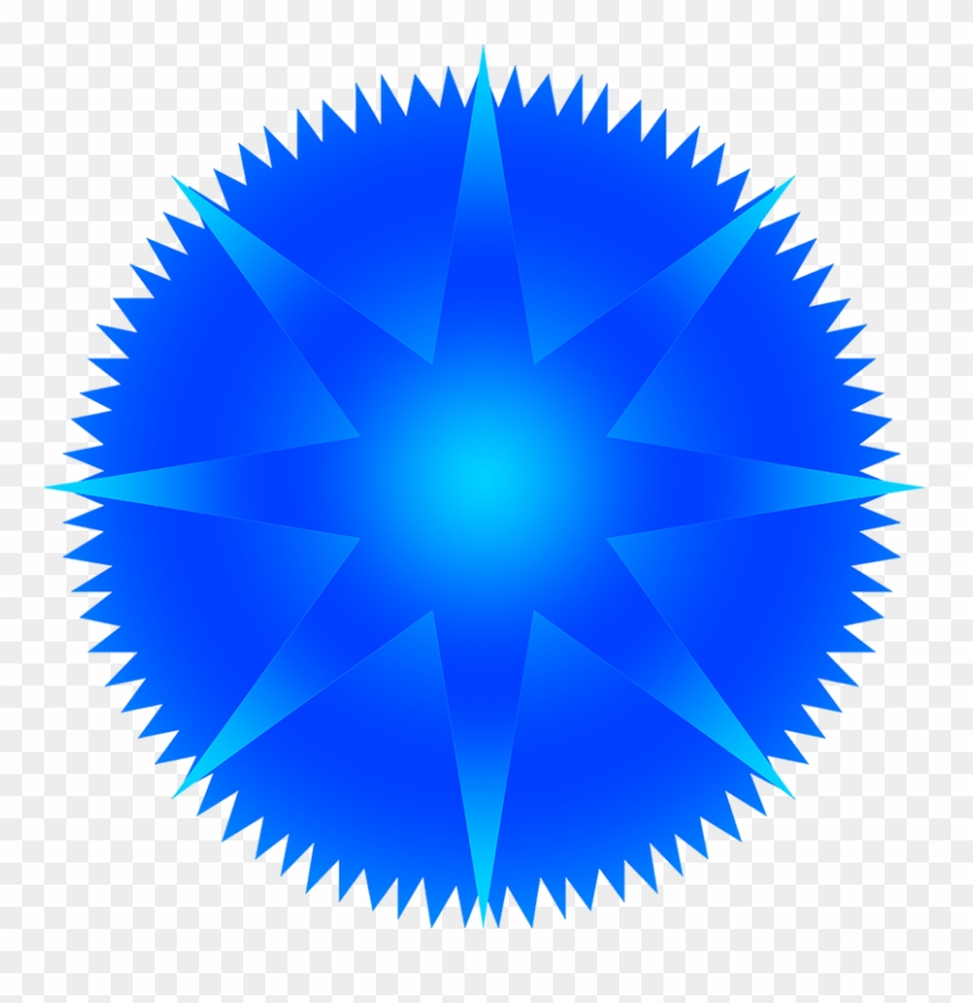 Blue Star With Rays - Briggs World Formula Flywheel Clipart