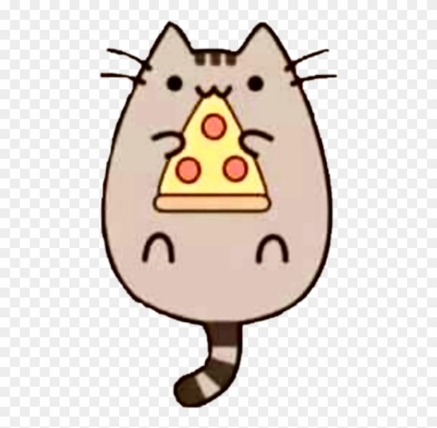 Pusheen Pizza Kitty Cute Cat - Pusheen The Cat Eating Pizza Clipart