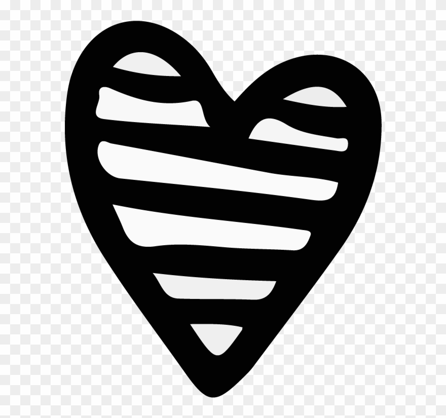 Avocado Drawing Heart - Hand Drawn Heart Png Clipart